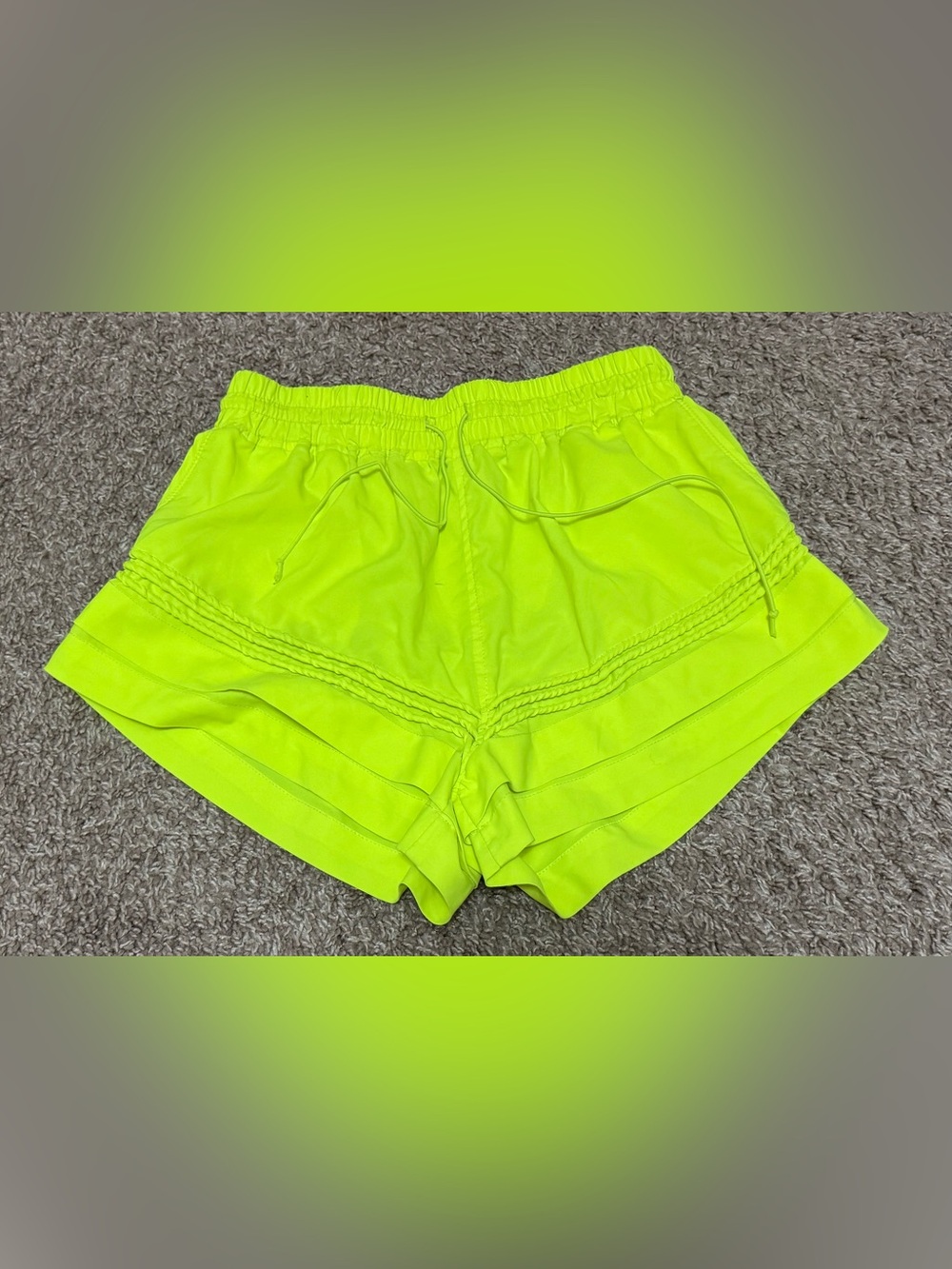 Free People Movement Neon Yellow Running Shorts Size SP